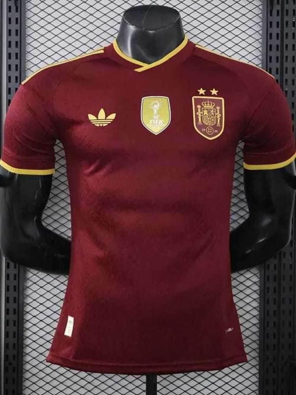adidas Men's Maroon Football Jersey with Gold Accents